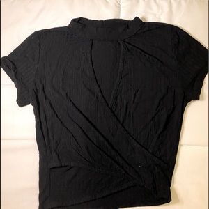 Black open front top